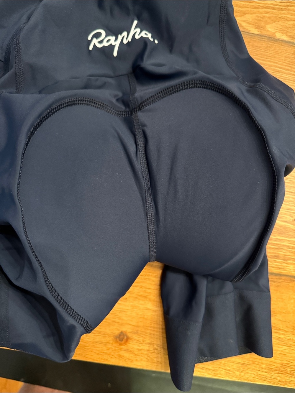 Rapha Navy Blue Cycling Bib Shorts with White Straps - Picture 8 of 8